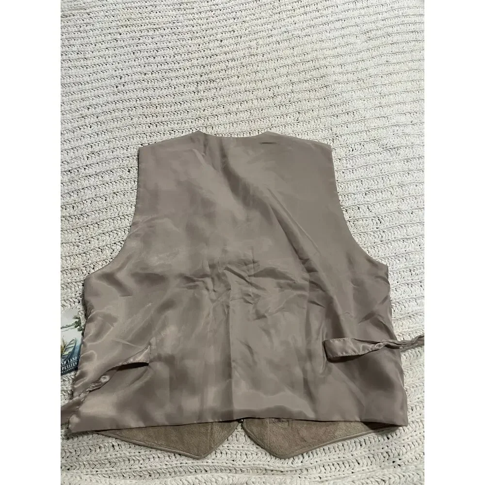 VTG NWT Marsh Landing Suede Vest 90s Women's Size Medium Petite PM Tan Leather